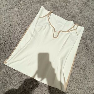 Gianni Bini White and Tan Sleeveless Dress - Size 0 - New/No Sign of Wear